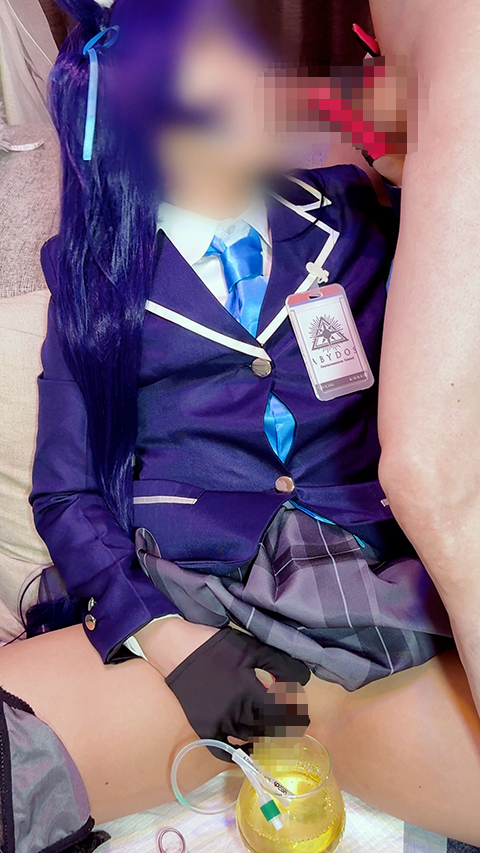 セリカ ブルアカ コスプレAV ブル◯カsrkで導尿　生◯メえっち♡ 本文画像